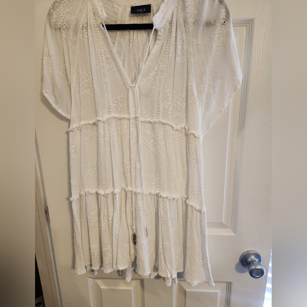 White, Eyelet Mini dress